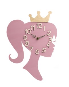 Настенные деревянные часы Принцесса розовые 40х30 см Neprostochasy