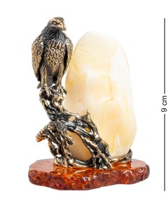 Фигурка Ворон у скалы латунь янтарь Народные промыслы