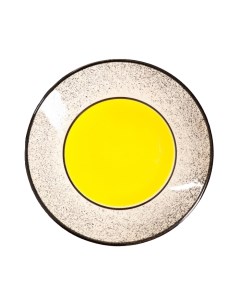 Тарелка Персия плоская керамика желтая 19 см Иран Керамика ручной работы