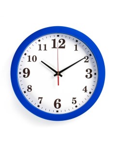 Часы настенные Классика арабские цифры синий обод 28х28 см Соломон