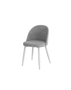 Комплект из 2 стульев Миро Ромб Каркас Белый Велюр Серый 2 шт Ввр