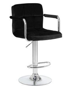 Барный стул KRUGER ARM D LM 5011 black velours MJ9 101 хром черный Империя стульев