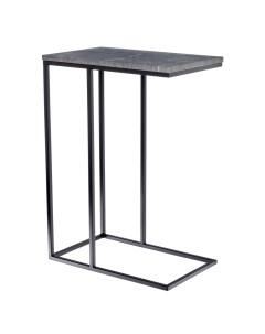 Придиванный столик HOME Loft 50x30 см Серый мрамор Черные ножки Bradex