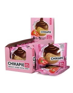 Протеиновое печенье CHIKALAB CHIKAPIE 9x60 г вкус клубника в шоколаде Bombbar