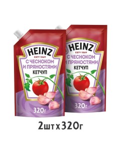 Кетчуп с чесноком и пряностями 2 шт по 320 г Heinz