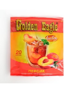 Растворимый чай со вкусом персика 20 г 20 штук Golden eagle