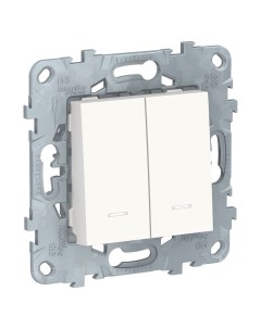 Выключатель 2 клавишный белый NU521118N 4 4 шт Schneider electric