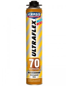 Пена монтажная ULTRAFLEX 70 Supreme Пистолетная Всесезонная 089л Кrass