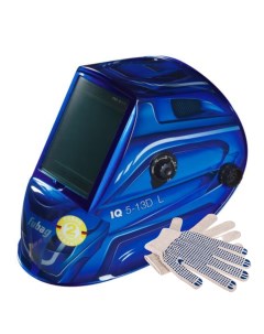 Маска сварщика Хамелеон IQ 5 13D L Blue рабочие перчатки Fubag