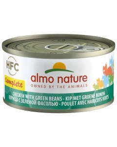 Влажный корм для кошек HFC Complete с курицей и зеленой фасолью 24x70 г Almo nature