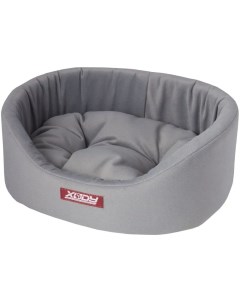 Лежак для собак и кошек Премиум 1 экокожа 42x35x16 см серый Xody