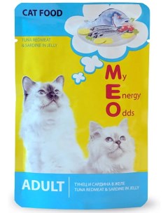 Влажный корм для кошек Ме О Adult 6 Тунец и Сардина в желе 12 шт по 80 г Me-o
