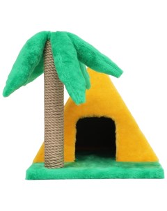 Домик для кошек Пирамидка с когтеточкой Пальма 38х40х61 см Dreammart