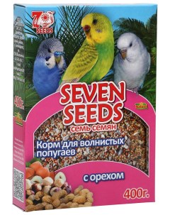 Сухой корм для волнистых попугаев с орехом 400 г Seven seeds