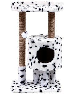 Домик для кошек Круглый с площадкой с когтеточкой 52х52х95 см далматинец Пижон
