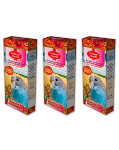 Лакомство для попугаев с витаминами и минералами 2 шт по 45 г 3 уп Родные корма
