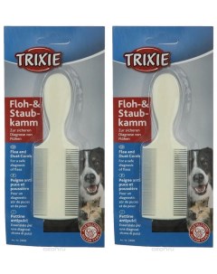 Расческа для собак и кошек для короткошерстных двухсторонняя пластик 14 5 см 2 шт Trixie