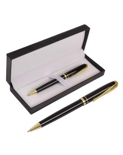 Ручка подарочная шариковая в кожзам футляре поворотная черная с золотом Calligrata