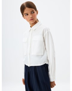 Укороченная белая рубашка для девочек Sela