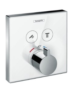 Термостат для ванны ShowerSelect Glass для механизма 01800180 белый хром 15738400 Hansgrohe