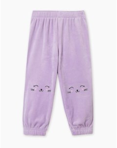 Фиолетовые спортивные брюки Jogger с вышивкой для девочки Gloria jeans