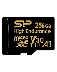 Карта памяти MicroSDXC 256GB SP256GBSTXDV3V1H Golden High Endurance A1 V30 Class 10 UHS I U3 100 80  Silicon power