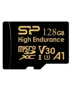 Карта памяти MicroSDXC 128GB SP128GBSTXDV3V1H Golden High Endurance A1 V30 Class 10 UHS I U3 100 80  Silicon power