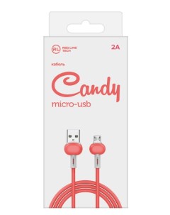 Кабель интерфейсный Candy УТ000021984 USB micro USB красный Red line