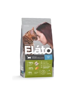 Корм для кошек Holistic для красивой и блестящей шерсти рыба сух 1 5кг Elato