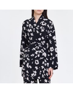 Чёрный халат кимоно с принтом Armoire plisse