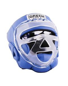 Детский боксерский шлем safe на шнуровке Синий Green hill