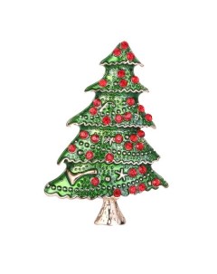 Брошь декоративная Рождественская Ель зеленый Snazzy santa