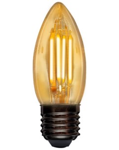 Лампа филаментная CN35 9 5 Вт 950 Лм 2700 K E27 золотистая колба Rexant