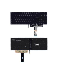 Клавиатура для ноутбука Lenovo Legion Y730 17ICH черная с белой подсветкой Nobrand
