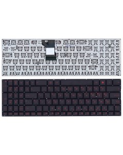 Клавиатура для ноутбука Asus N541 N501 черная шрифт красный с подсветкой Оем