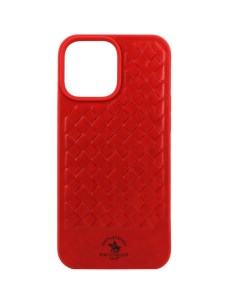 Чехол накладка Leather Case для iPhone 13 Pro натуральная кожа красный Santa barbara