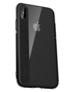 Чехол накладка Space Ace для iPhone X XS прозрачно черный Rock