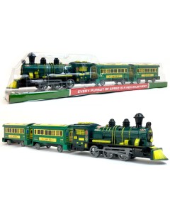 Детский игрушечный инерционный поезд с вагонами 55 см зеленый 106798 Playsmart