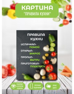 Картина интерьерная Правила Кухни 30x40 см холст Ochipovskij
