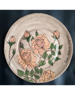 Тарелка ручной работы Rosa Roberto Capucci Irina volvach art ceramics
