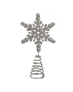 Верхушка для ели Снежинка серебряная 10 5 х 4 4 х 19 5 см Magic time