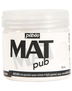 Краска акриловая Mat Pub экстра матовая 1 140 мл белый Pebeo