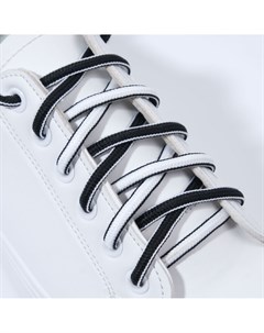 Шнурки для обуви пара круглые d 5 мм 90 см цвет черный белый Onlitop