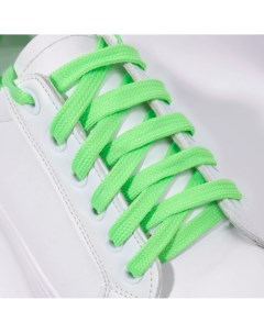 Шнурки для обуви пара плоские 9 мм 120 см цвет зеленый неоновый Onlitop