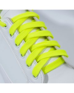 Шнурки для обуви пара плоские 9 мм 120 см цвет желтый неоновый Onlitop