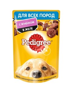Корм для собак Для взрослых собак всех пород с ягненком в желе 85 г Pedigree