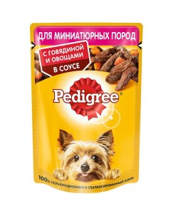 Корм для собак для миниатюрных пород говядина с овощами в соусе 85 г Pedigree