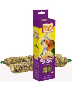 Лакомство Sticks Палочки для средних попугаев с медом и орехами 150г Rio