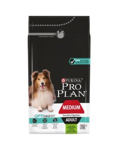 Корм для собак Optidigest Adult средних пород с чувствительным пищеварением ягненок рис 1 5 кг Pro plan