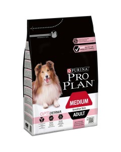 Корм для собак Optiderma Adult для средних пород с чувствительной кожей лосось рис 3 кг Pro plan